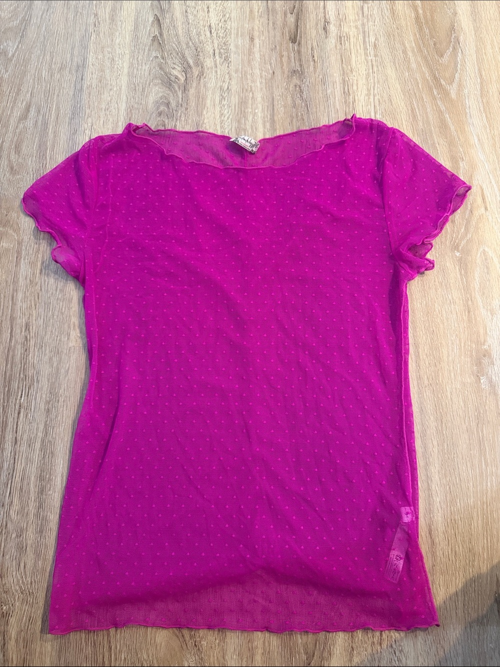 Fuchsia Short-Sleeve Sheer Dot Tee free people